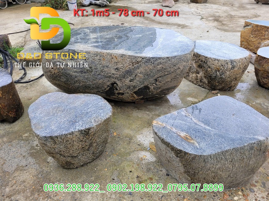 BÀN GHẾ ĐÁ MỸ NGHỆ TỰ NHIÊN - Ảnh 2